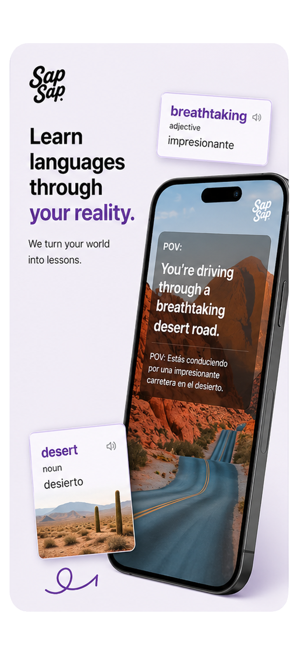 Sap Sap App Store screenshot about learning through reality